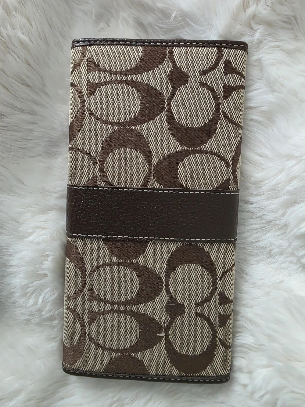 Coach Brown Signature Canvas Continental Wallet